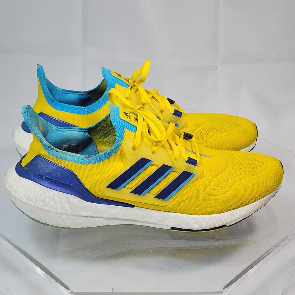 RARE Adidas UltraBoost 22 Yellow/Blue Sky Rush Ukraine Men 12.5 GW1710 Sneakers